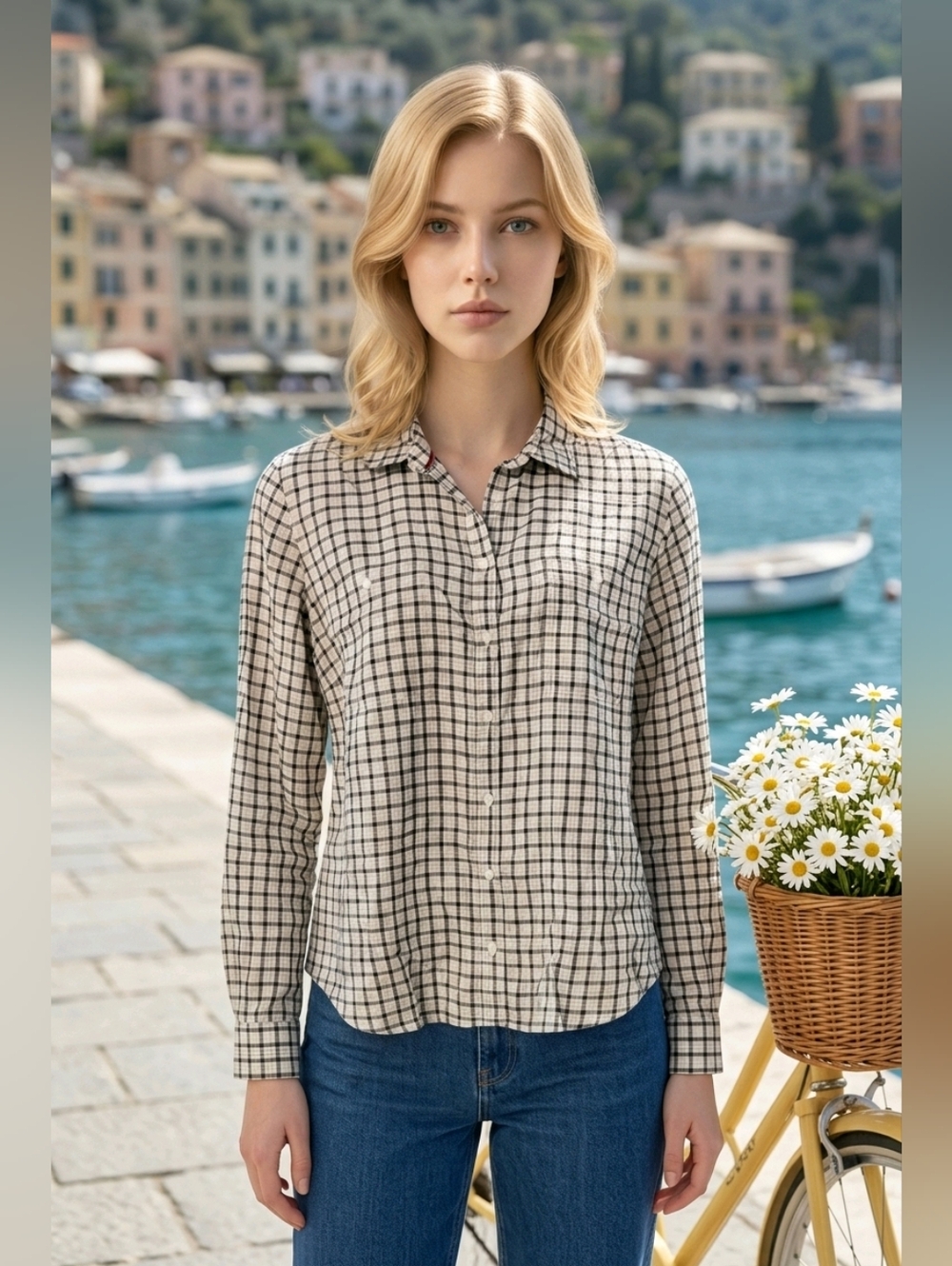 Nwt St. John's Bay Black And White Button Down Shirt